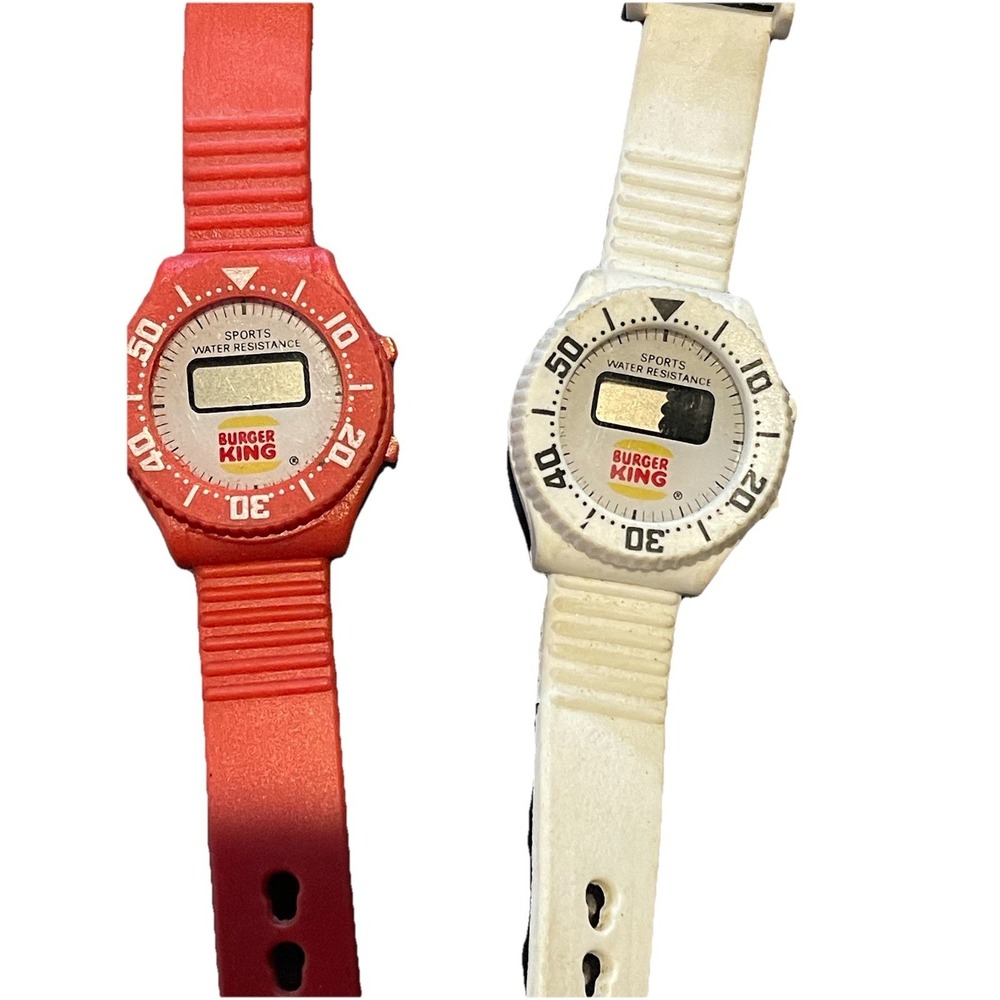 Vtg Burger King Digital 1990s Rubber Sports Watch Lot food restaurant Premium